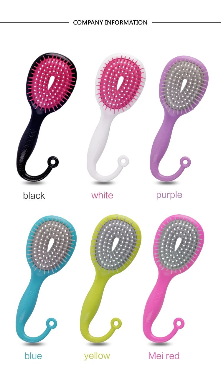 EURKA 8556 New Detangle Hair Brush For Wet And Dry Integrated Molding Of Pins Message Hair Brush