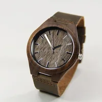

mens causal wooden watches hand made japan movt quartz walnut wood watch
