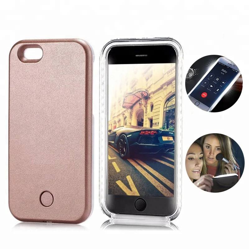 

For iPhone X XS MAX XR 6 6S 7 8 PLUS Flash Selfie Light Up Glowing Case, Gold;rose gold;rose red;white;black