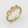 LOZRUNVE Jewelry Making Supplies Solid 925 Silver Weaved Pattern Two Color Plated Ring