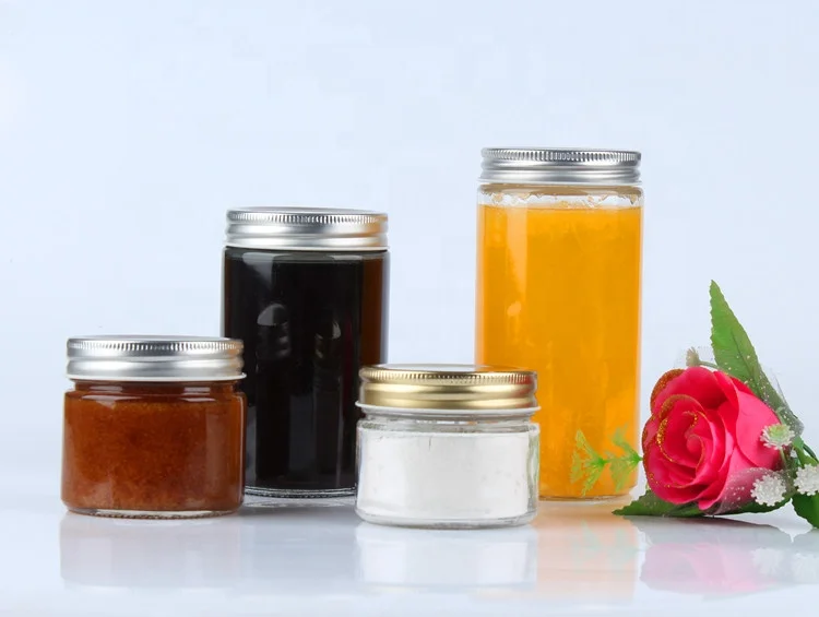 Bulk Empty Cylinder Caviar Container Glass Jar Fresh Fruit Juice Honey Jam Glass Bottle