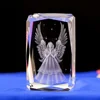 Unique 24 angle crystal cube 3D laser engraving crystal guardian angel crystal for decoration or souvenir gifts