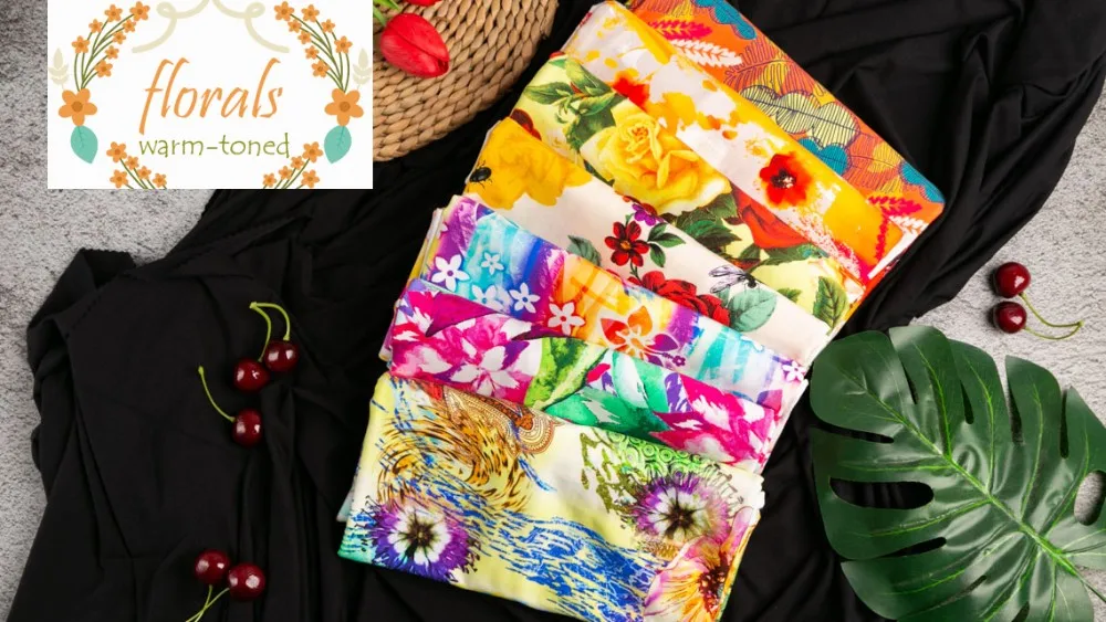 Flower printed cotton spandex knit customized printing fabric