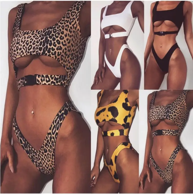 

Hot Sexy Girl Leopard Snake Pattern Swimwear Hollowing out Design Cool Bikini Fashion Surfing Swimsuit