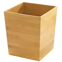 

Bamboo Recycling Dustbin Garbage Compost Bin Wooden Heavy Duty Storage Bins Diaper Pail Countertop Trash Tan Thin Can Container