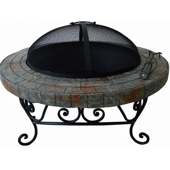 32inch Mosaic Slate Round Assembly Fire Pit Table Fire Bowl With