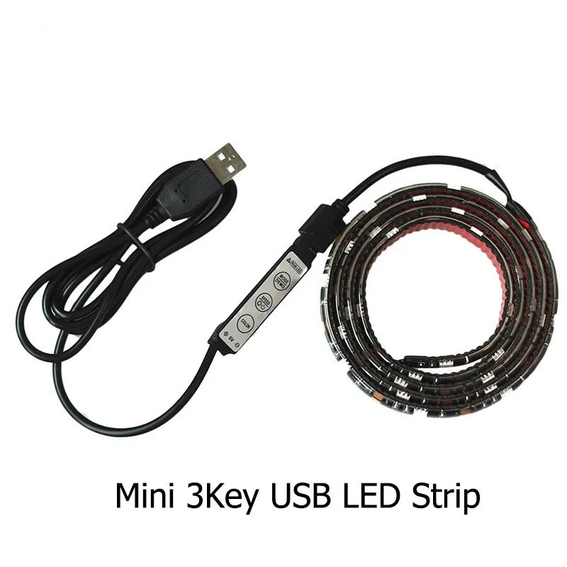 1M 5050 RGB TV Background LED Tape USB LED strip with 3Key RGB Controller
