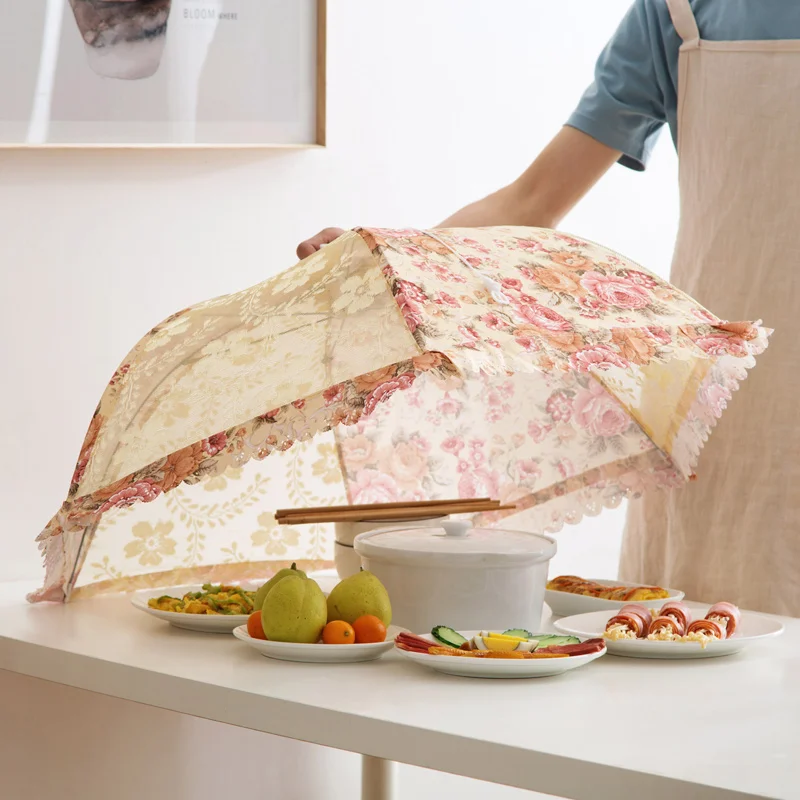 

Big Size Umbrella Style Hexagon Gauze Mesh Food lace Covers Meal Table Cover Anti Fly Mosquito Kitchen Gadgets Cooking Tools, Colors
