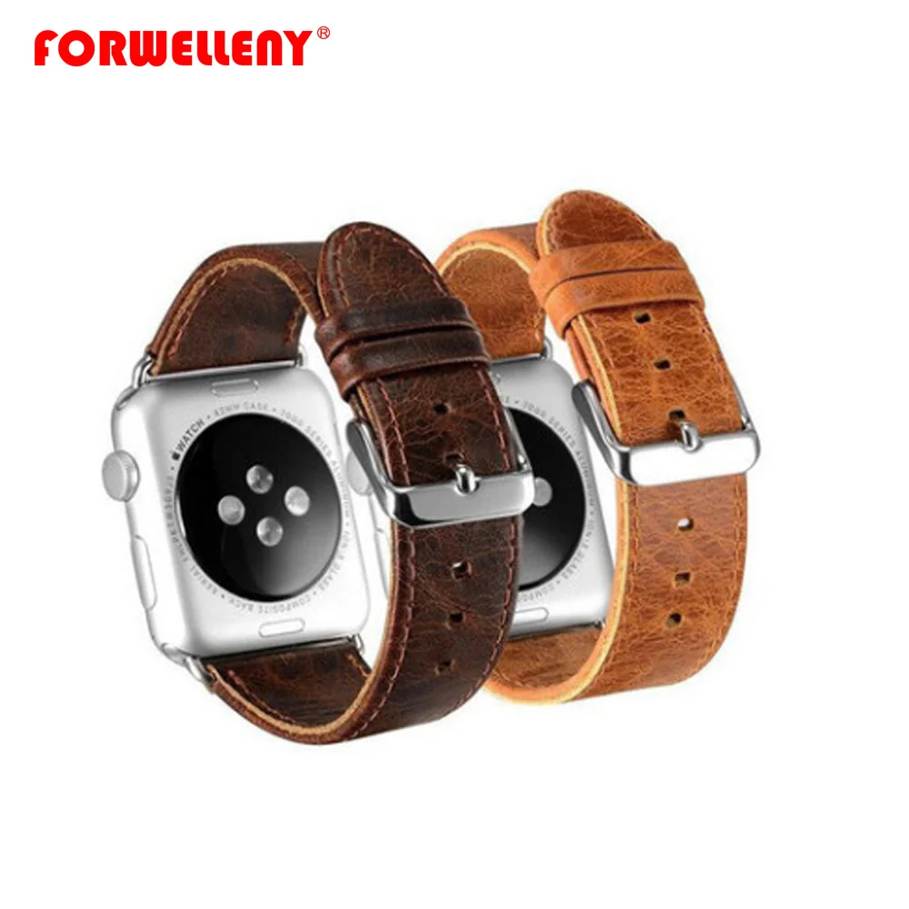 

Series 4/3/2/1 2018 Crazy Horse Genuine Leather Magneic Buckle Loop strap for apple watch band 38mm 42mm 40mm 44mm