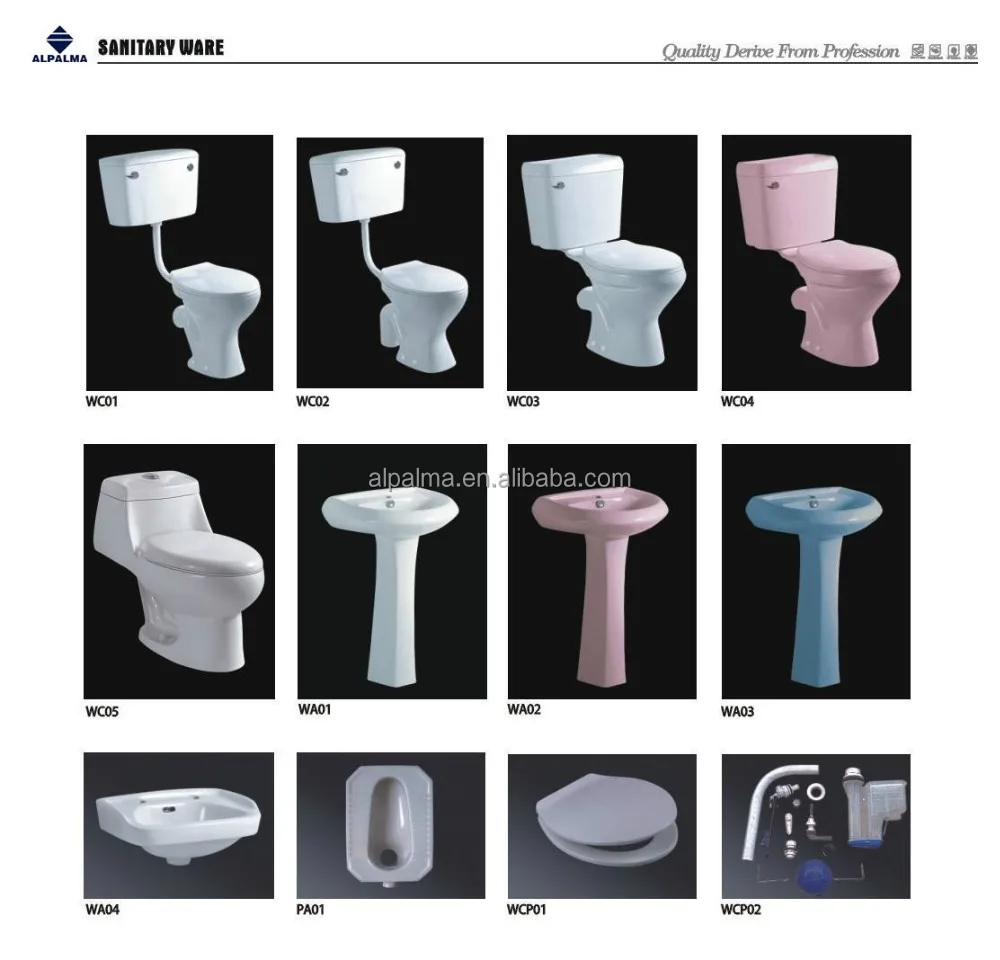 Gute qualität twyford wc becken bad sets farbige wc