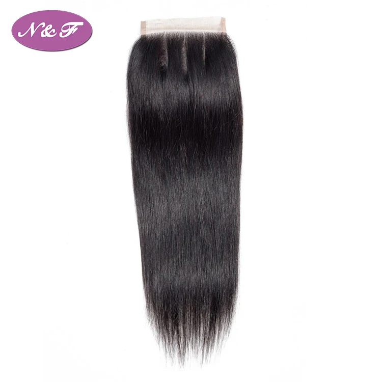 

Fast Delivery Three Part Straight Human Hair 4*4 Lace Closure Peruvian Hair Silk Base Closure