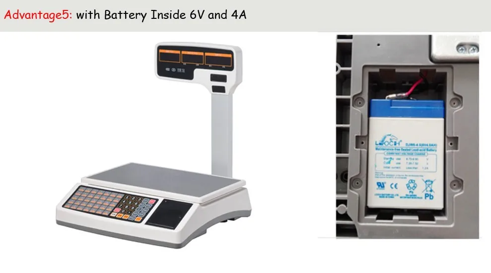 Weighing Scale Thermal Receipt Printing Support Multilanguage Digital