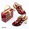 BL8093 2016 fashion high quality african shoe and bag set/nigeria party high heels with matching bag