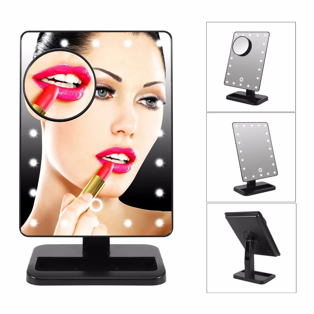 

Led broadway lighted vanity makeup mirror light up mirror led cosmetic mirror, White;black;pink