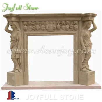 Brown Stone Fireplace Mantel Botticino Marble Fireplace Masonry
