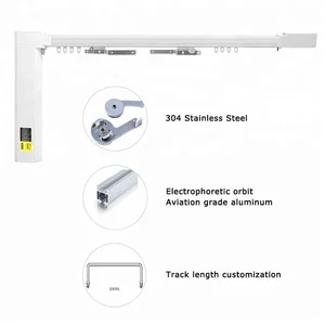 Image of Tuya APP Wireless WIFI Controlled Electric Curtain Motor and Aerospace Grade Aluminum Track / Support Alexa and Google Home