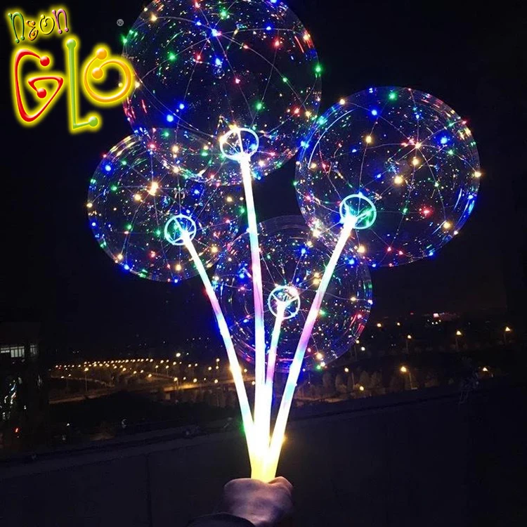 
18 inch LED string round bobo balloon for wedding party 