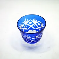 

handmade carved hand cut traditional engraved classic colored overlay glass wine cup