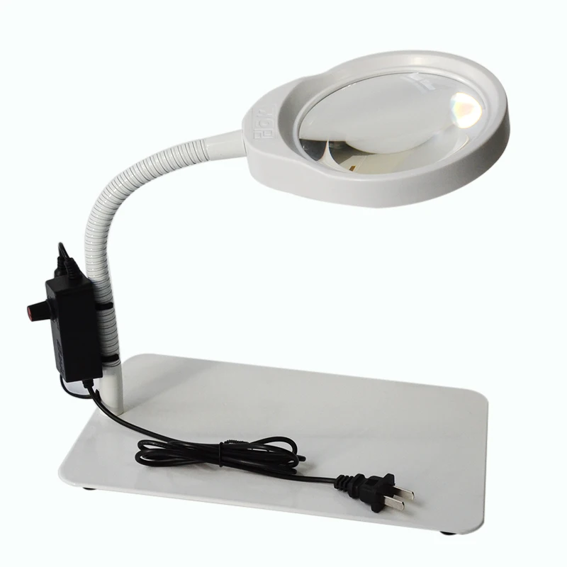 New Magnifying Desk Table Handheld Lamp 10x Magnifier 125mm With 36 Led
