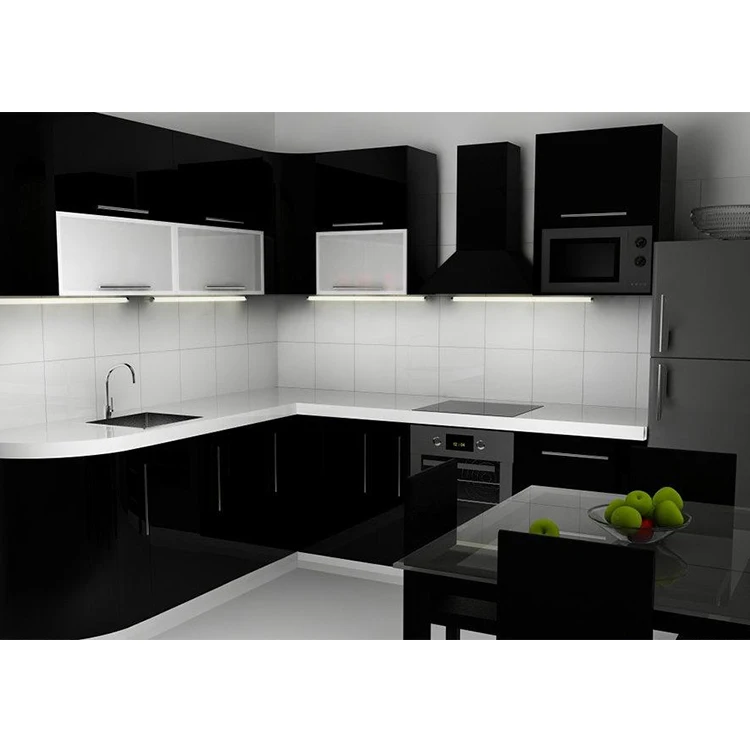 Modular high gloss lacquer cabinet designs bake paint kitchen cabinet
