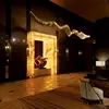 modern style stainless steel golden color LED Engineering project chandelier lighting