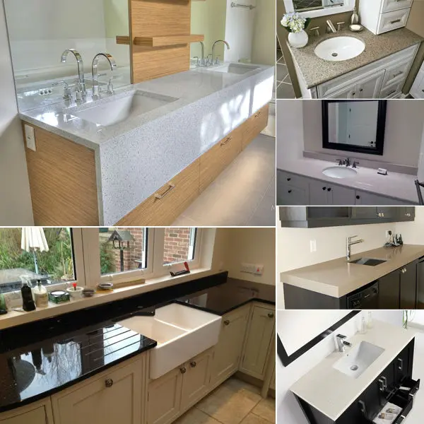 Made In China Engineered Quartz Stone Lowes Bathroom Countertops
