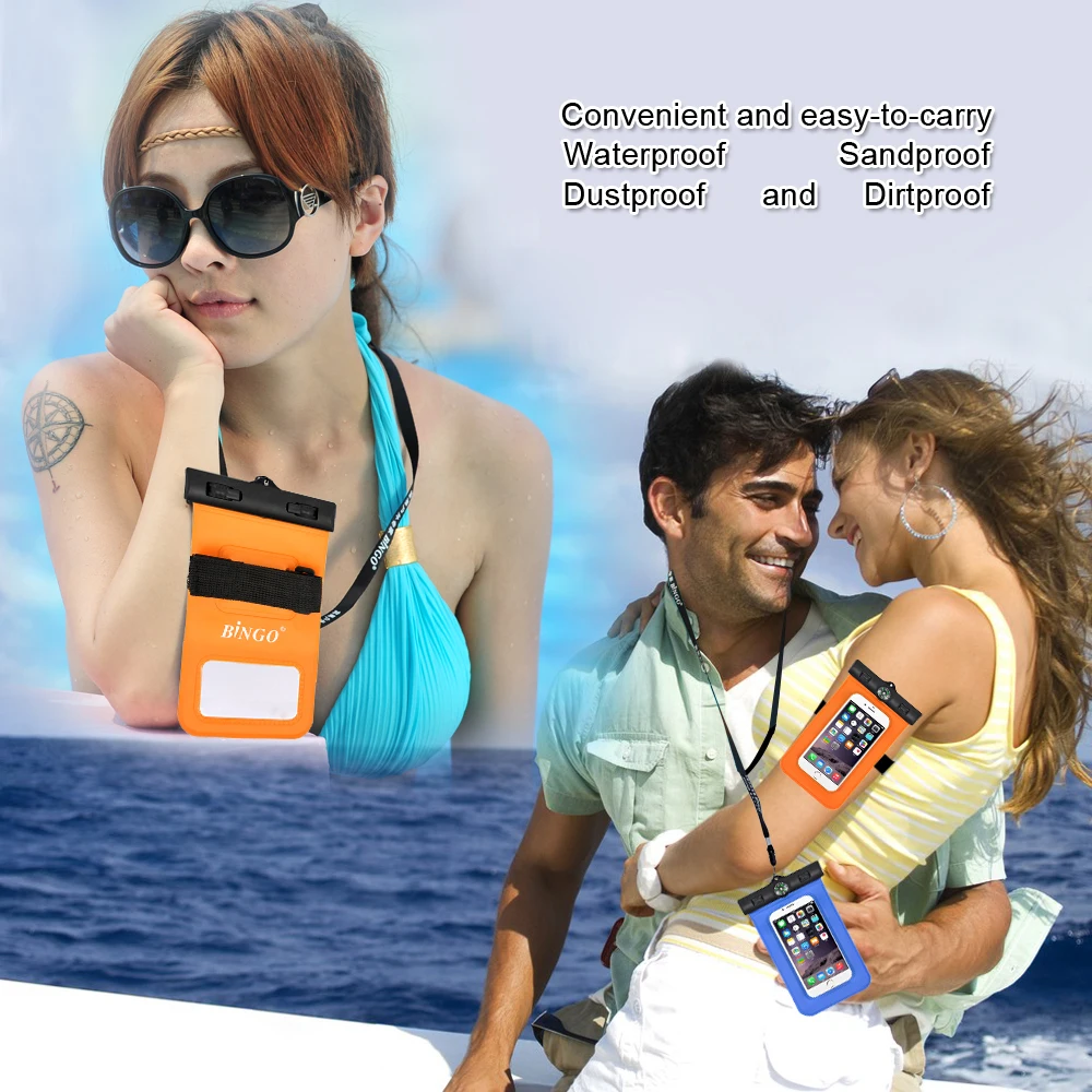 waterproof 6.0 inch phone cover pouch for swimming,surfing lovers