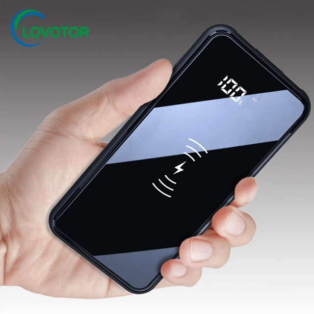 

Ultra Slim Wireless Portable Charger Power Bank 10000Mah For Samsung S9 For Iphone X, Black