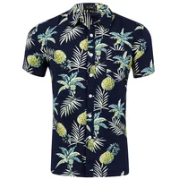 

New products men kemeja hawaiian beach shirt pineapple shirts for men 100 percent cotton