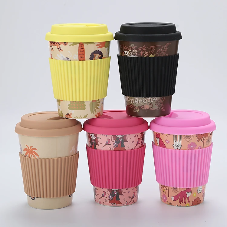 

Mikenda Factory Price Promotional Custom Plastic PP Silicone Reusable Coffee Cup with Lid