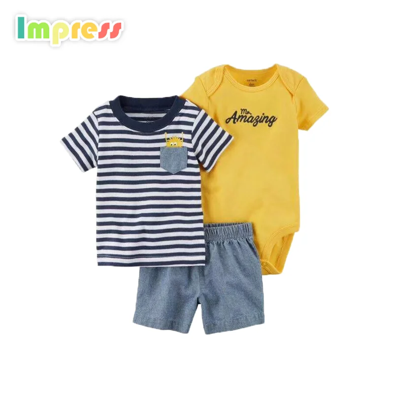 

Wholesale baby clothes baby bodysuit with short pant