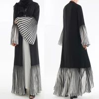 

plain solid color abaya egypt islamic clothing abya moroccan style with pleats muslim open kimonos