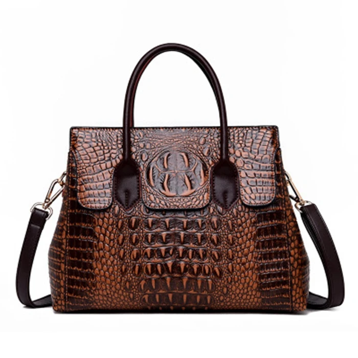 

2021 Factory Direct Sale Fashion American And European Style Crocodile Lady Fashion Branded Alligator Pattern Handbag