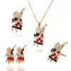 KQ022 Huilin Jewelry Christmas Angel Earrings Necklace Set Gifts for Women Girls Charm Pendant Necklace Brooch Rings