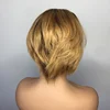 Factory Cheap 10inch #4 T #27 Color Raw Brown Human Hair Wigs Woman Short With Baby Hair