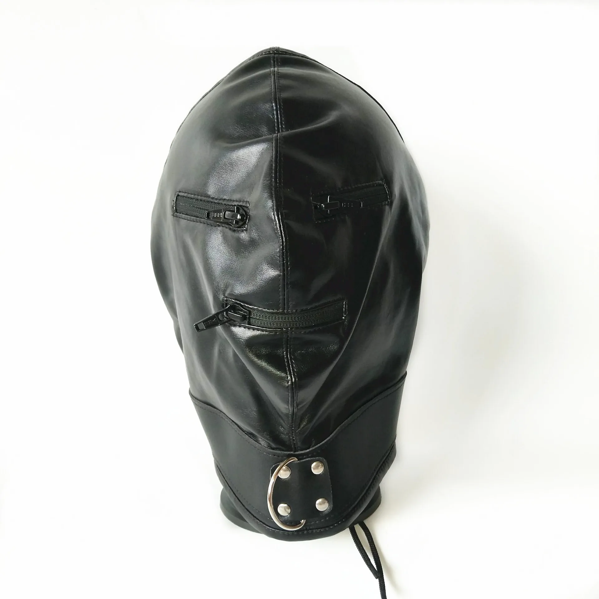 TOP quality leather bdsm bondage hood adjustable fetish mask Headgear with  zipper 3 color choose sex products erotic toys| Alibaba.com