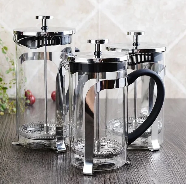 Triple Filter 8 Cup French Press Coffee Plunger In Chrome 34 Oz