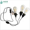 on off / dimmer switch plug in electric textile cable electrical wire uk extension cord with 3 light fixtures