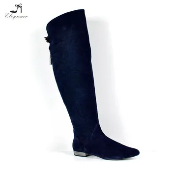 navy thigh high boots