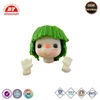 Green yarn hair plastic doll heads crafts