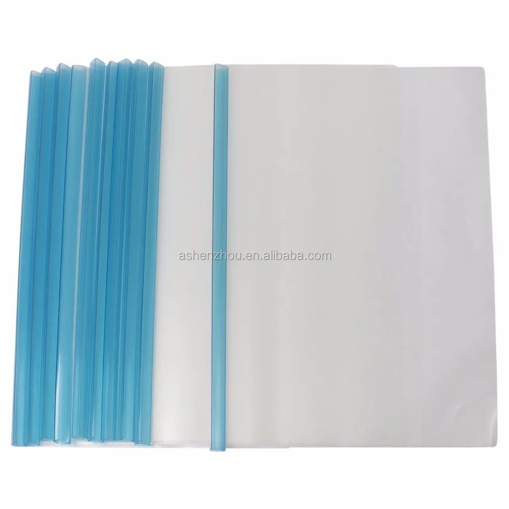 
Hot sale custom printing A4 size plastic document holder PVC slide bar clip file folder binder 