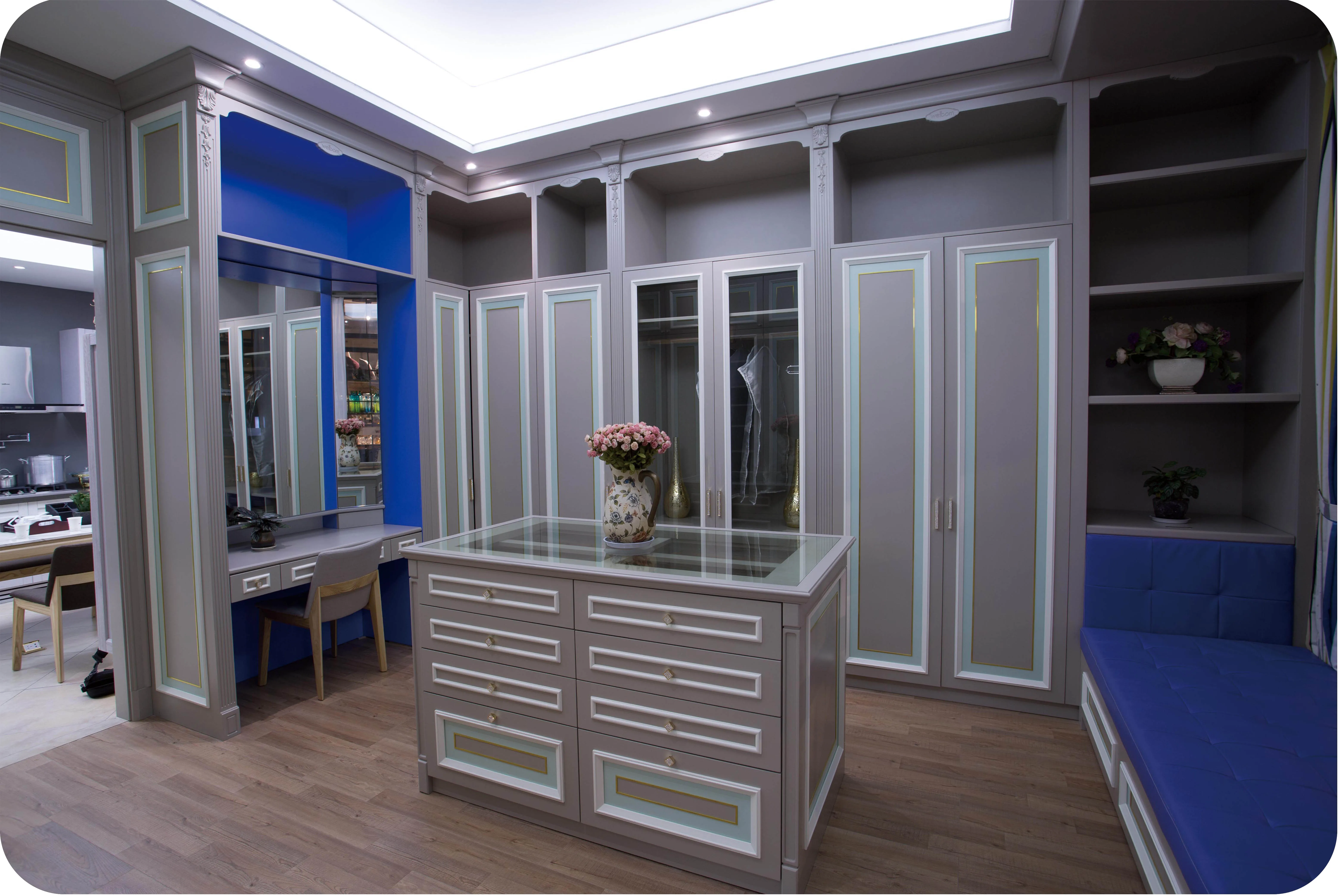 Custom Design Traditional White Wooden Melamine Wardrobe Closet Furniture Walk In