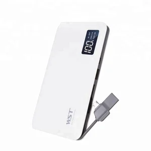 Commonly used accessories & parts built-in micro cable portable custom loge 10000 mah powerbank
