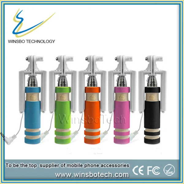 2016 factory price wired mini selfie stick, monopod selfie, cable selfie stick