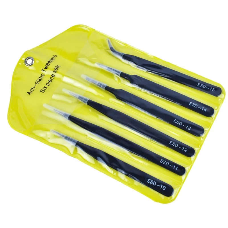 
WEEKS portable repair and maintain precision tools ESD pocket tweezers set stainless steel tweezers 