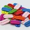 New Style Muilt-Color Handmade Carving the Logo Wooden Mini Oval Wood Button