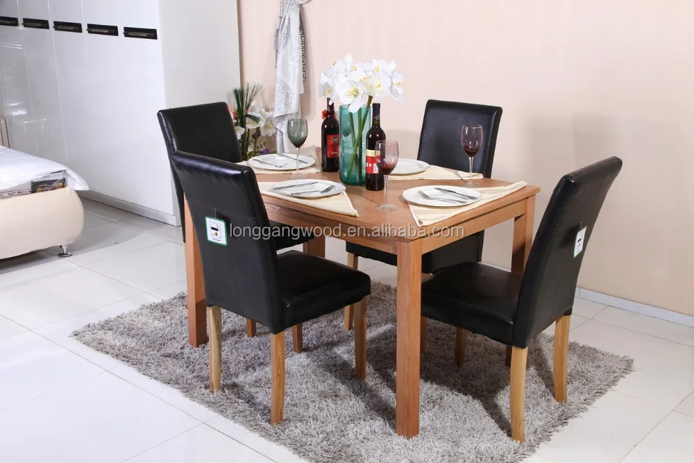 MDF+Birch Veneer top table wooden dining table and chair set