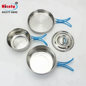 Image of NICETY society outdoor camping or kitchen stainless steel cookware pot with handles