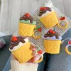 Free ShippingFor AiPods 2 Silicone Case Cute 3D Cherry strawberry Ice Cream Earphone Protect Cover with Finger Ring Strap
