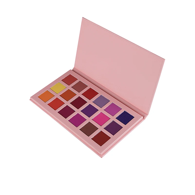 

High quality makeup private label cosmetics OEM 18 colors pink eyeshadow palette